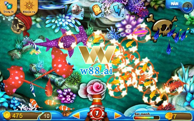 Giao diện chơi game bắn cá tại nhà cái W88