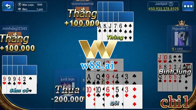 Mậu Binh Online W88 - game bài hiện đang rất được cộng đồng game thủ yêu thích