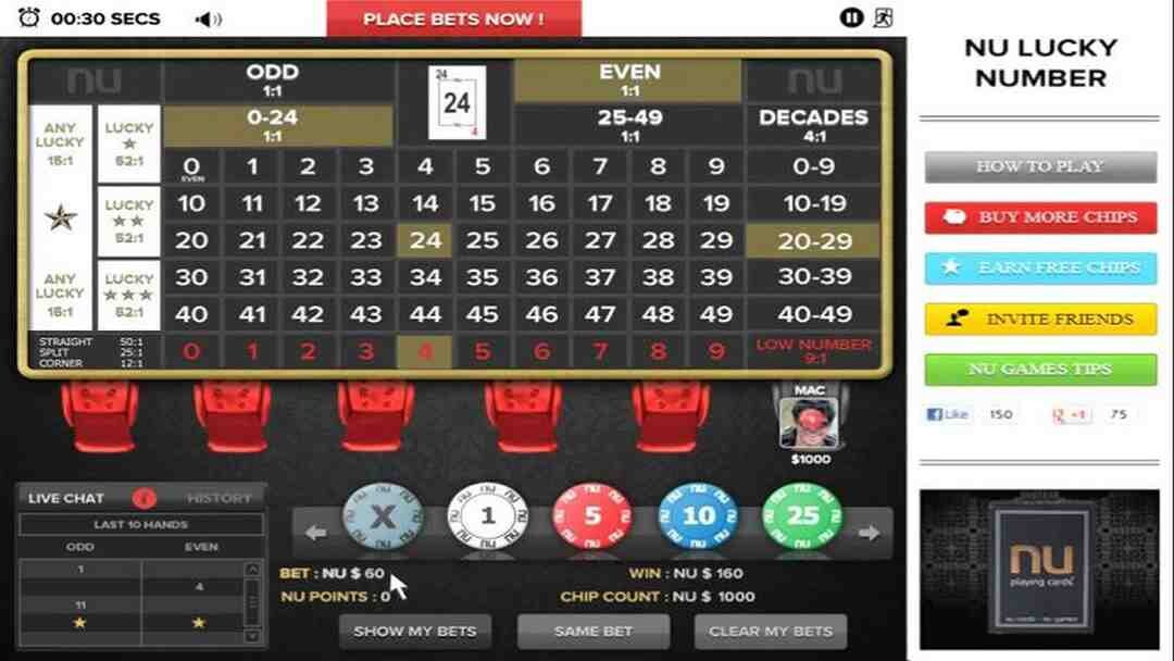 Trò chơi Number Game Online W88 có nhiều hình thức đặt cược khác nhau